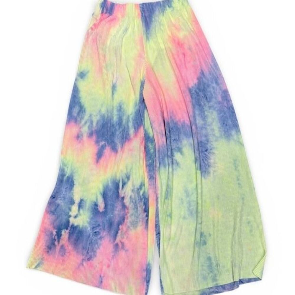 TIE DYE RIBBED WIDE LEG PANTS-NWT